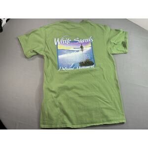 White Sands National Monument Graphic T Men’s Medium Green Dad Shirt Travelers